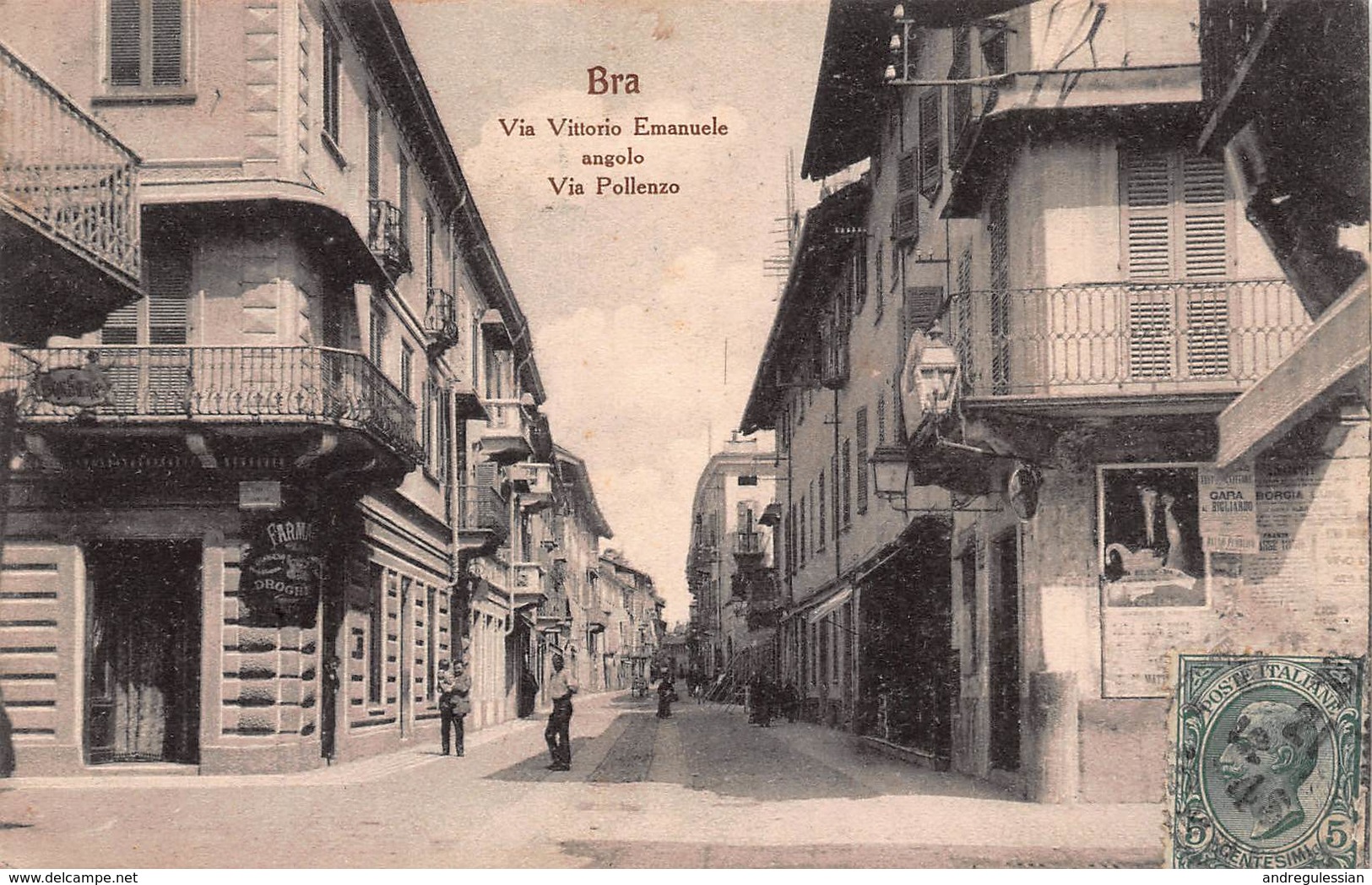 CPA BRA - Via Vittorio Emanuele Angolo Via Pollenzo - Cuneo