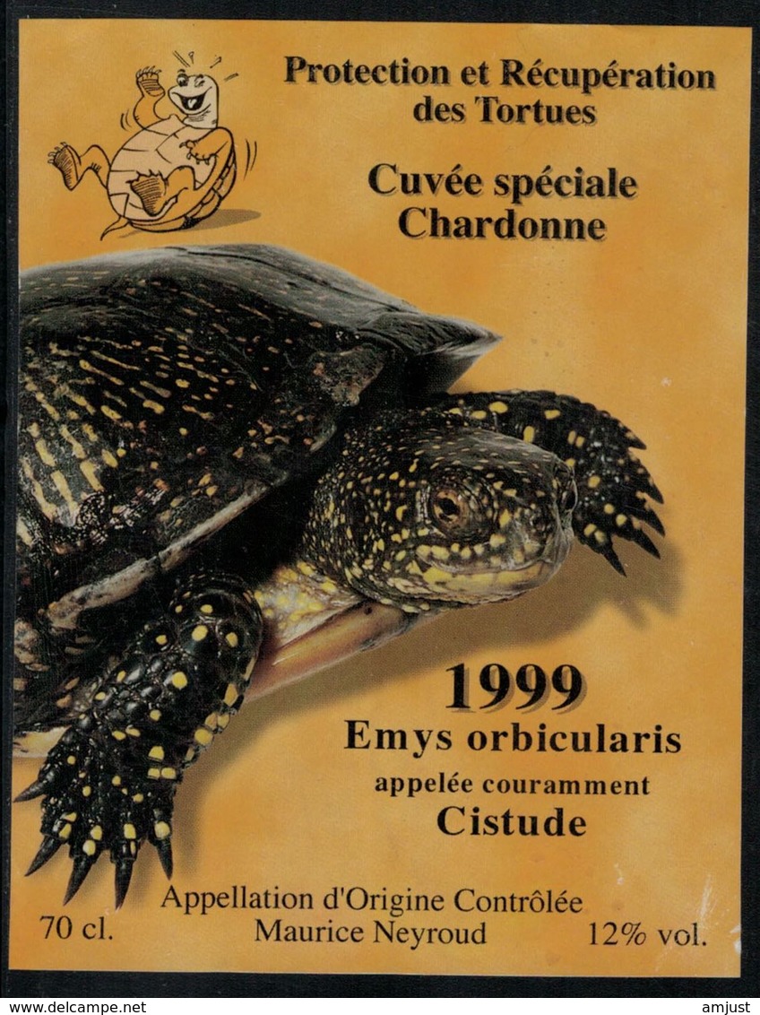 Etiquette De Vin // Chardonne, 1999, Protection Et Récupération Des Tortues - Tartarughe