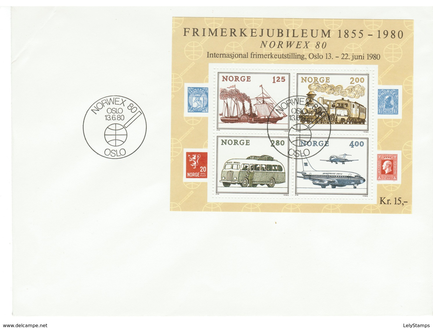 Noorwegen / Norge / Norwegen FDC BL3 Norwex 1980 With Block - Unaddressed - FDC