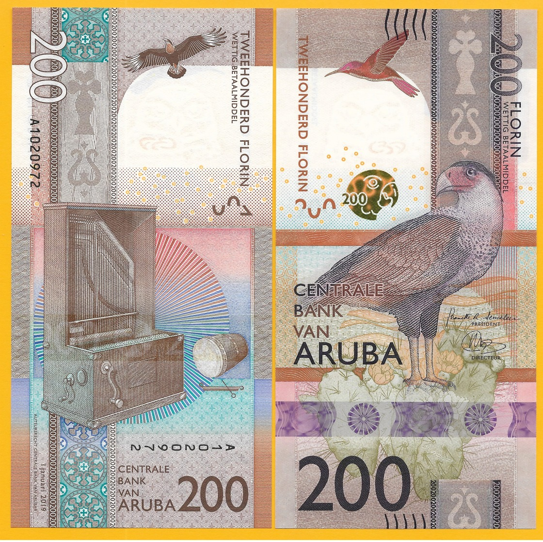 Aruba 200 Florin P-new 2019 UNC Banknote - Aruba (1986-...)