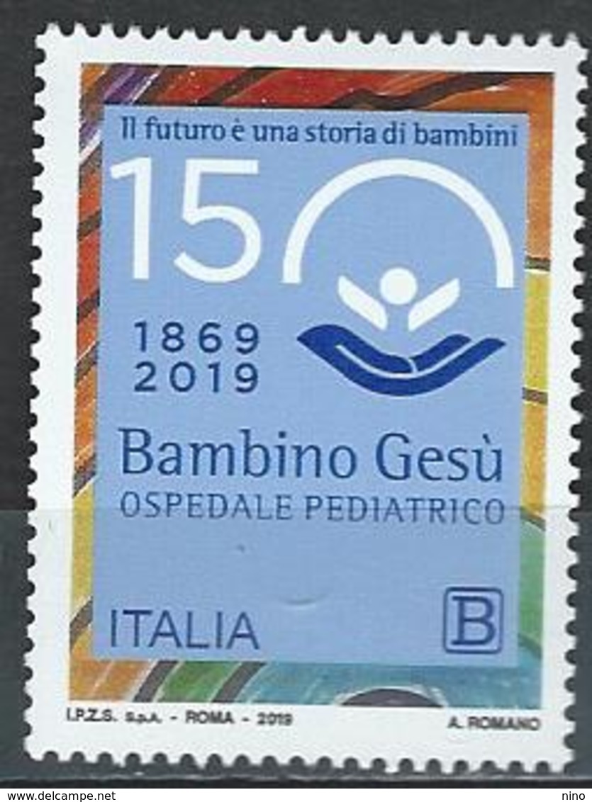 Italy. Scott # 3563 MNH. 200th Anniv. Of Bambino Gesu Pediatric Hospital. Joint Issue With Vatican 2019 - Joint Issues