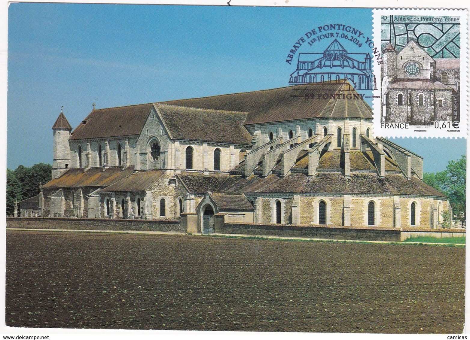 CARTE MAXIMUM: FRANCE: Série Touristique: Abbaye De PONTIGNY 1er Jour 7.06.2014 - 2010-2019