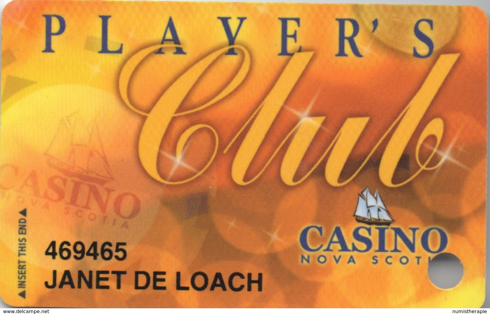 Canada : Carte Casino Player's Club : Casino Nova Scotia (Percée) - Cartes De Casino