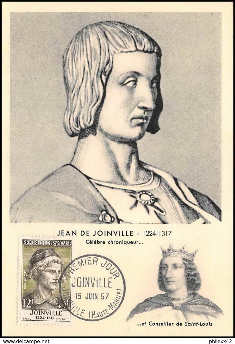 1091/ Carte Maximum (card) France N°1108 Jean De Joinville Champagne Louis 11 1957 Fdc Premier Jour - 1950-1959