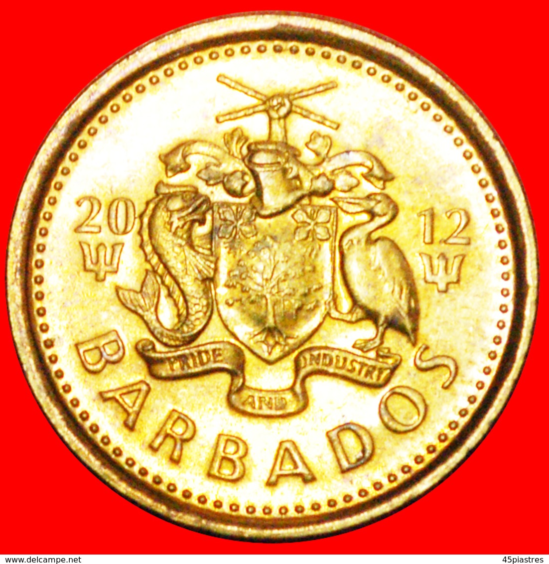 + GREAT BRITAIN (2007-2018): BARBADOS ★ 5 CENTS 2012 MINT LUSTER! LOW START ★ NO RESERVE! - Barbados