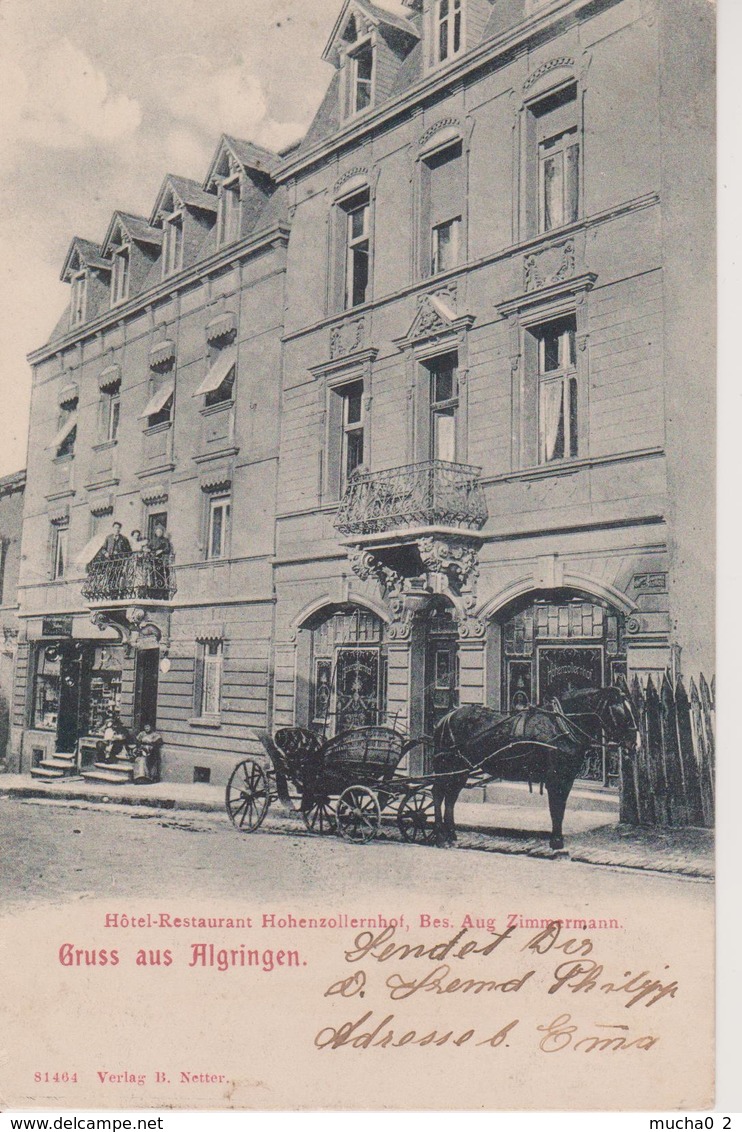 57 - ALGRANGE - HOTEL RESTAURANT HOHENZOLLERNHOF - A. ZIMMERMANN - Other & Unclassified