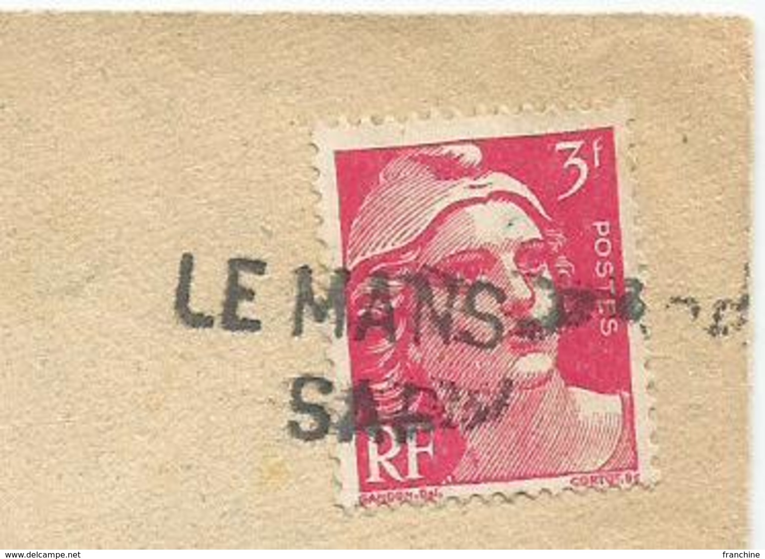 1946 - N° 716 SEUL Sur Lettre - Griffe : LE MANS - Cachets Manuels