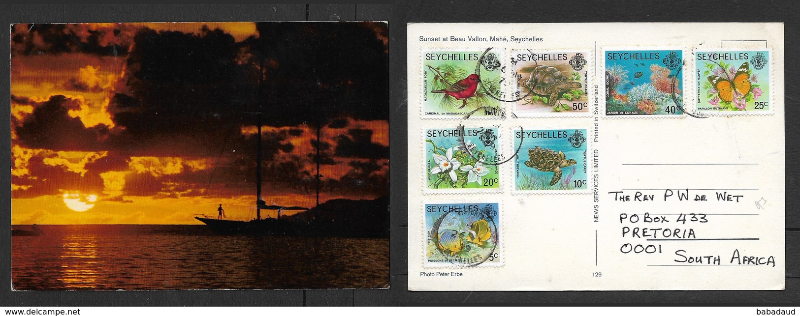 Seychelles, Sunset At Beau Vallon, Mahe, Used 1979 - Seychelles