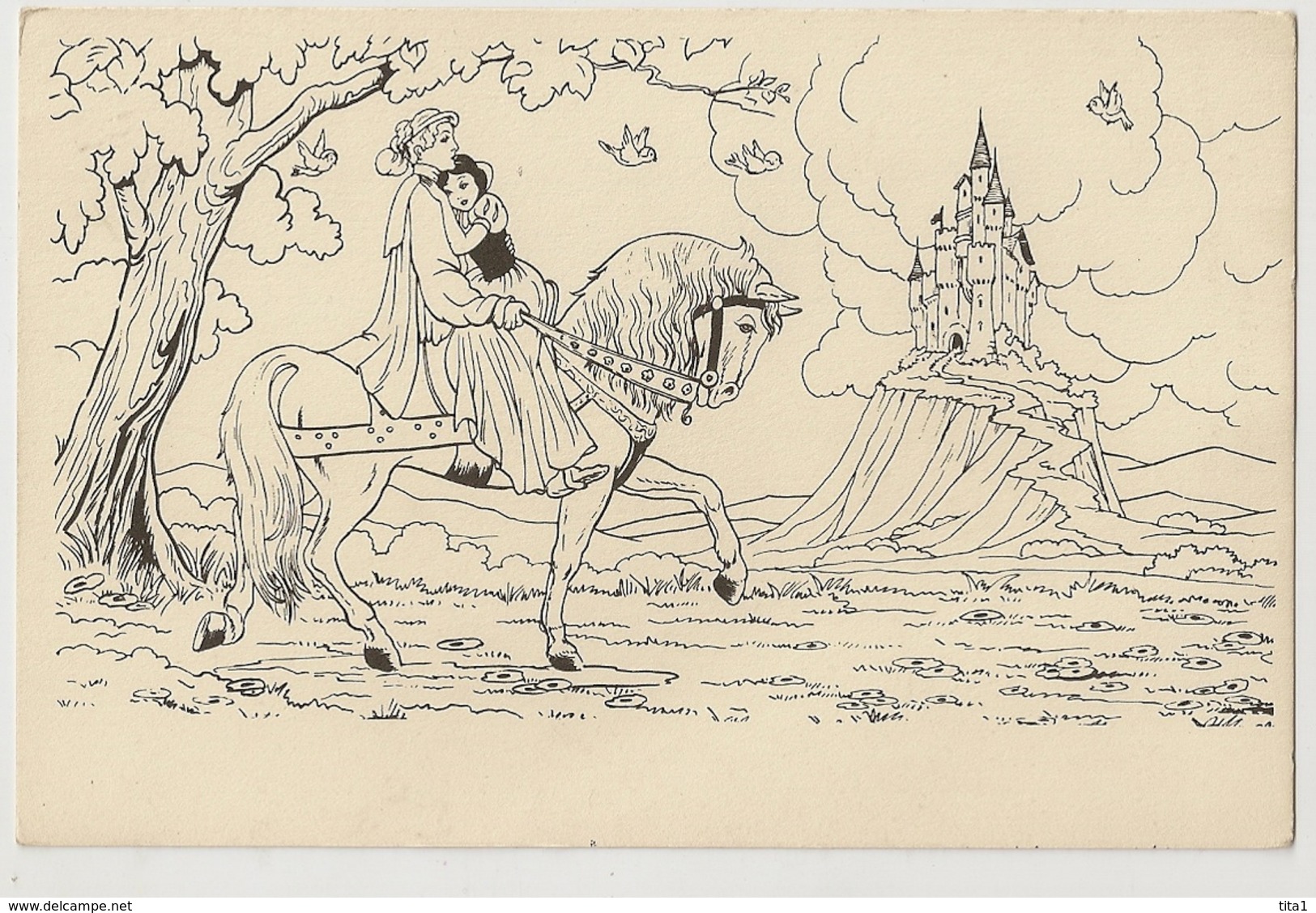 9 - 23 cartes de Blanche neige non colorisée