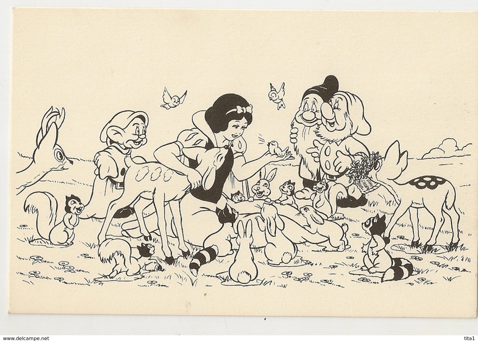 9 - 23 cartes de Blanche neige non colorisée