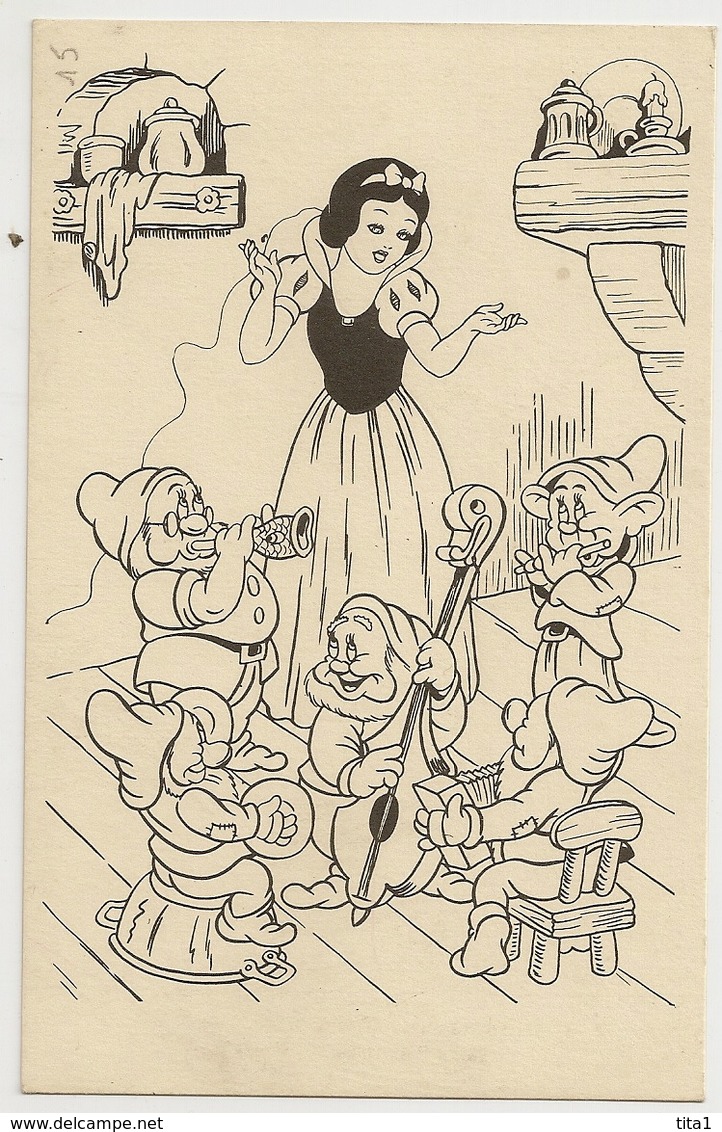 9 - 23 cartes de Blanche neige non colorisée