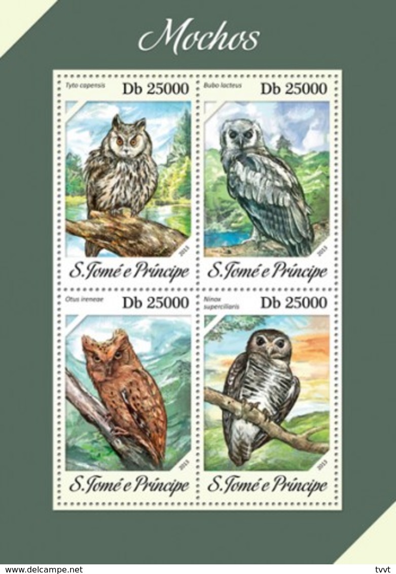 Sao Tome And Principe, 2013. [st13608] Owls (s\s+m\s) - Hiboux & Chouettes