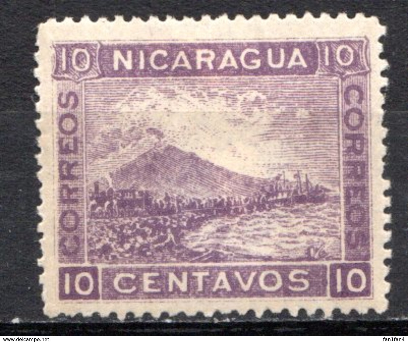 NICARAGUA - 1900 - N° 127 - 10 C. Violet - (Volcan Momotombo) - Nicaragua