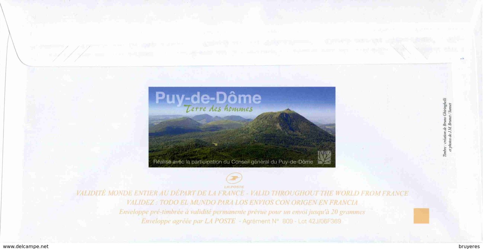 PAP De 2006 Avec Timbre "Les Volcans D'Auvergne" Sur Papier Satiné Et Illust. "Puy-de-Dôme - Le Lac Pavin (1197 M)" - Volcanos