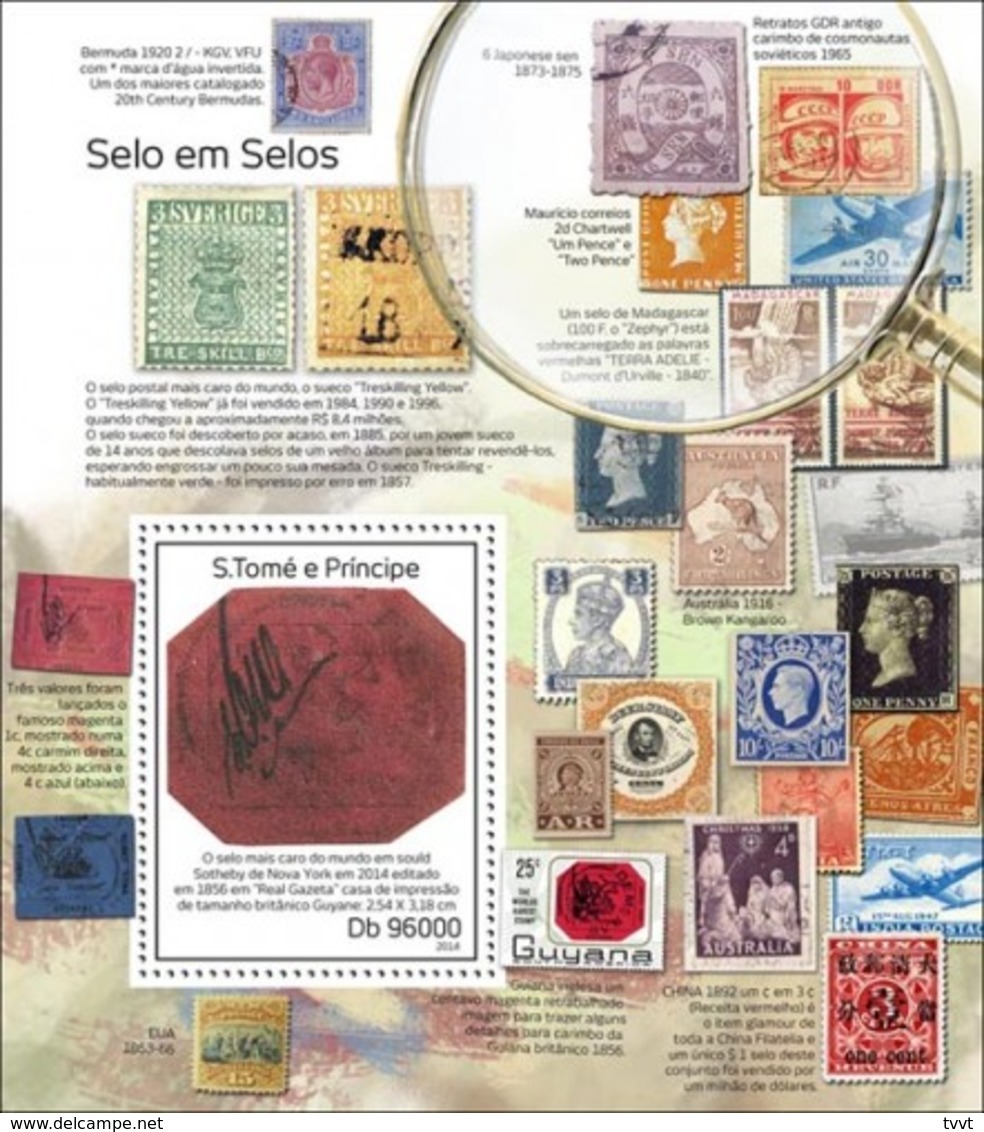 Sao Tome And Principe, 2014. [st14318] Stamps On Stamps (s\s+bl) - Briefmarken Auf Briefmarken