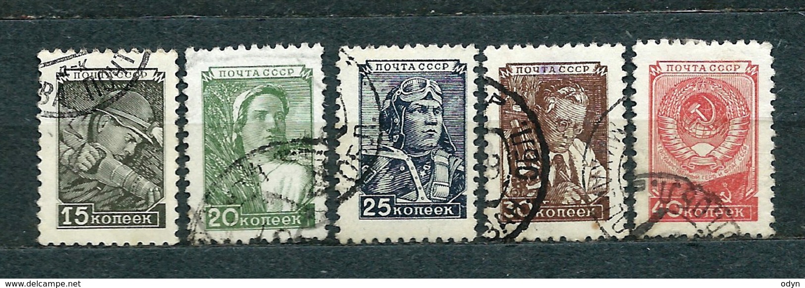 USSR, 1949; From Set MiNr 1331-1336, MiNr 1335 Type I, Missing 1336, Used (2) - Usati
