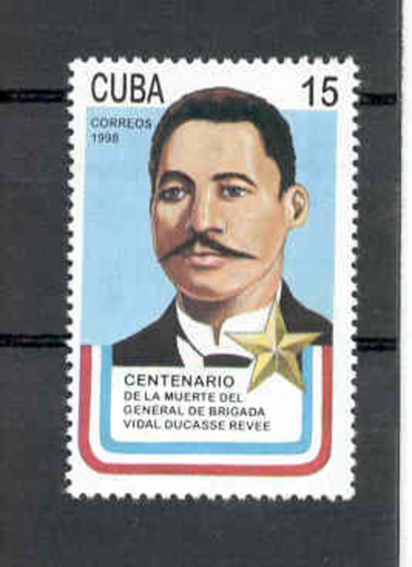 Cuba 1998 Brig. Gen. Vidal Ducasse Reeve (1852-98) MNH Scott 3903 Value $0.65 - Nuevos