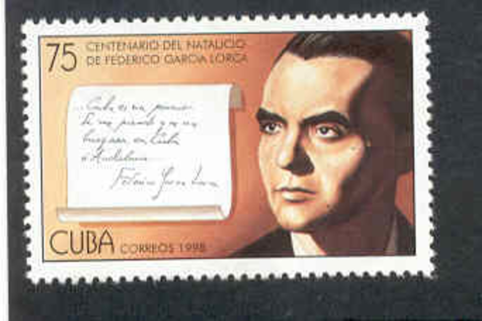 Cuba 1998 Federico Garcia Lorca (1898-1936), Poet. MNH. Scott 3928. Value $3.50 - Nuevos