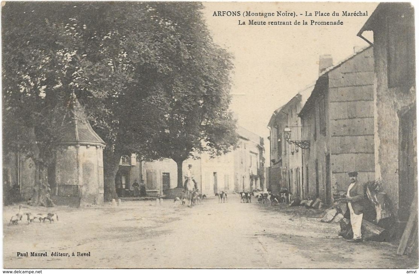 4060 - 81  Arfons - Lot De 3 Cartes -place Du Marechal La Meute -  Un Rendez Vous De Chasse - Le Clocher - Autres & Non Classés