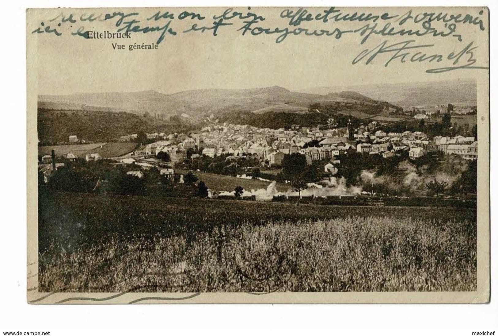 Ettelbruck - Vue Générale (trains à Vapeur Sur Les Voies) Circulé 1933 - Ettelbruck