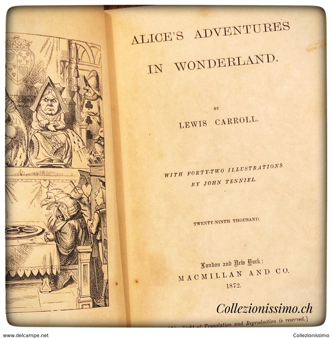 Alice's Adventures In Wonderland, Lewis Carroll, 1872 Twenty-ninth Thousand - 1850-1899