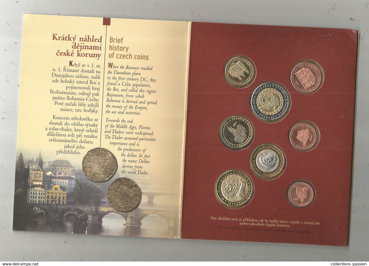 Monnaie , Tchéquie , CZECH REPUBLIC , EURO ZKOUSKA ,2004 , ESSAI ,3 Scans, CLASSEUR DE 8 PIECES - Czech Republic