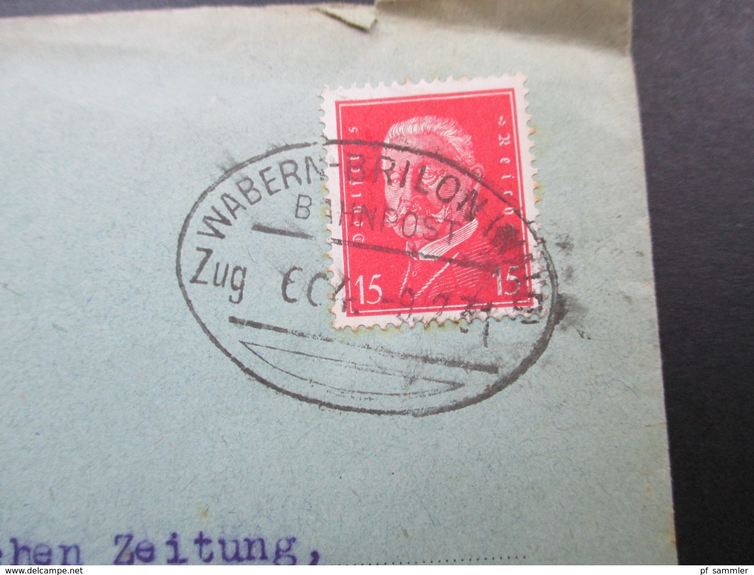 DR 1931 Hindenburg Nr. 414 EF Bahnpost Stempel Wabern - Brilon (Wald) Zug 664 Landbung Genossenschaft Des Kreises Der Ed - Briefe U. Dokumente