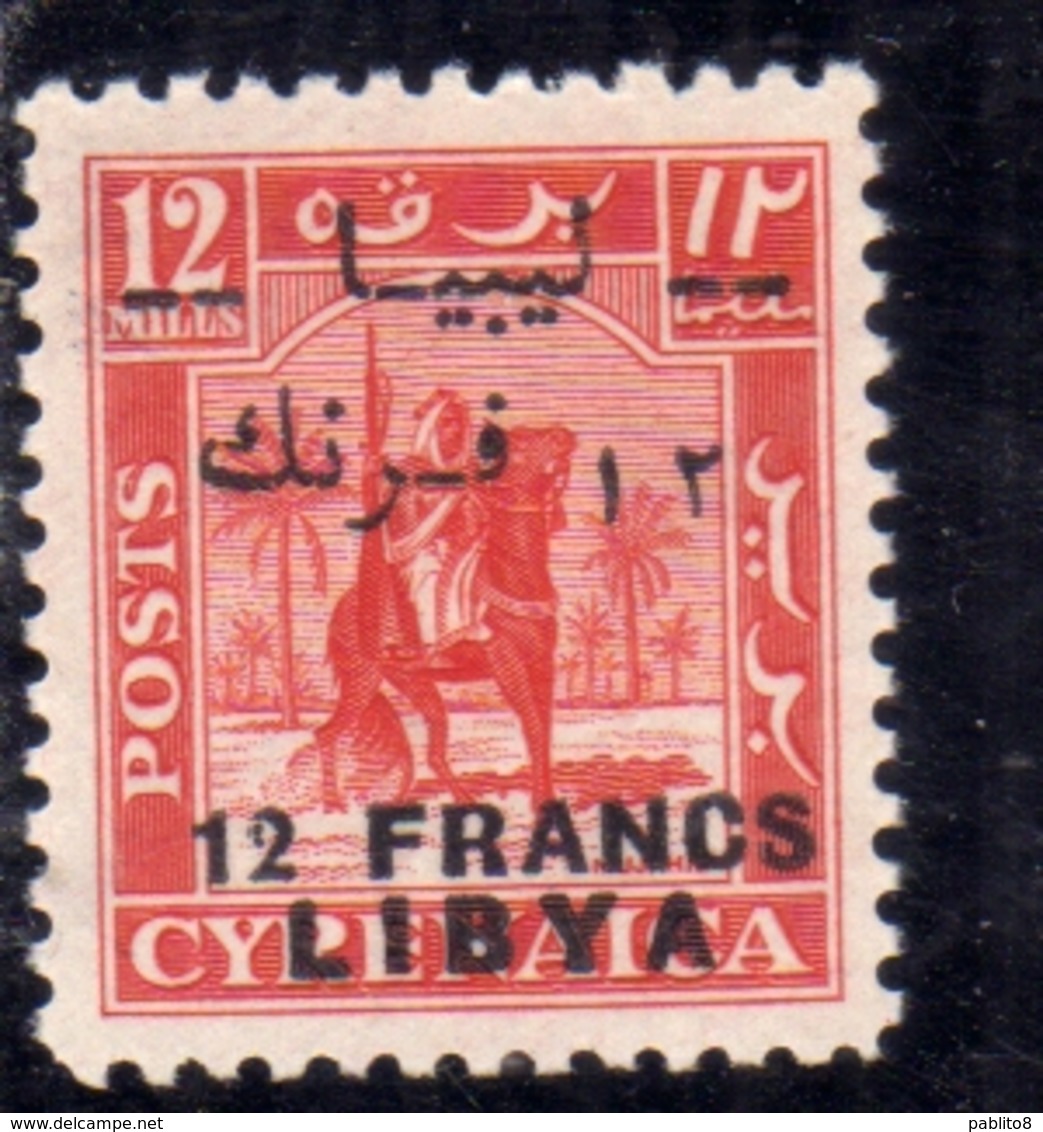 LIBIA LIBYA 1951 REGNO INDIPENDENTE EMISSIONE FEZZAN I TIRATURA 12f Su 12m MNH - Libia