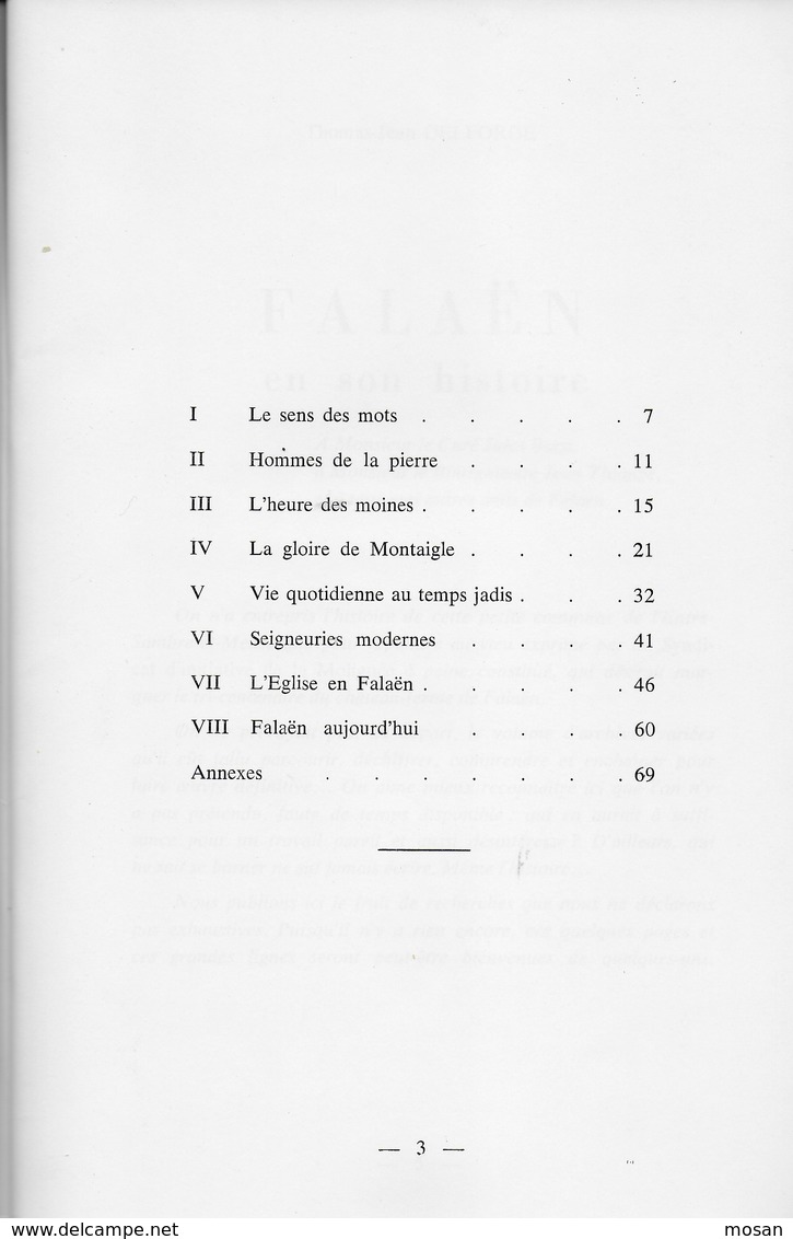 Falaën En Son Histoire. Montaigle. Commune De Anhée. Thomas-Jean Delforge. 1973 - Belgique