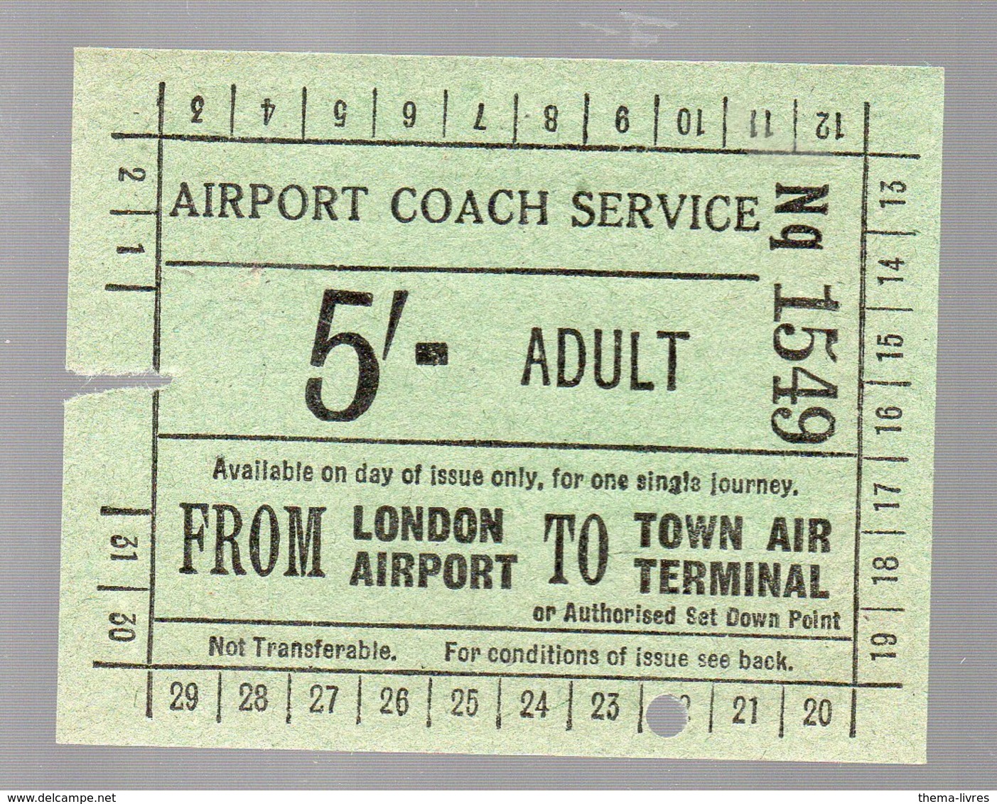 London (Angleterre ) Ticket AIRPORT COACH SERVICE  (PPP19180A) - Europe