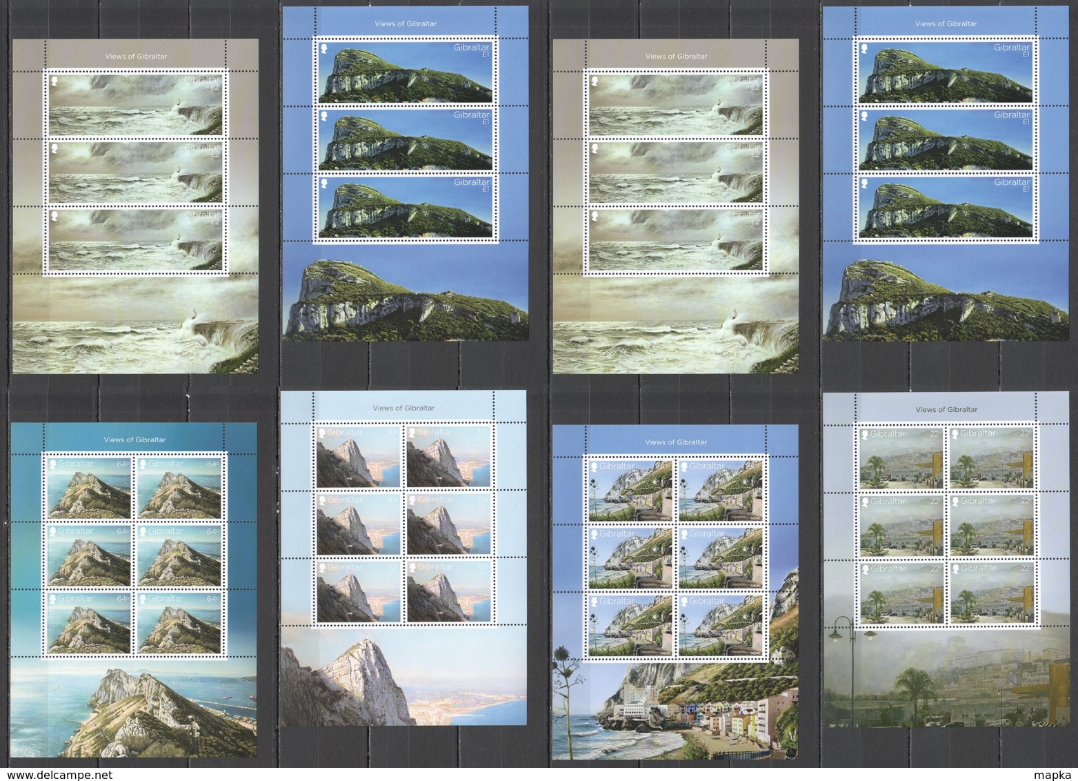 WW716 GIBRALTAR VIEWS NATURE ARCHITECTURE !!! MICHEL 84 EURO !!! 8SH(6SET) MNH - Autres & Non Classés