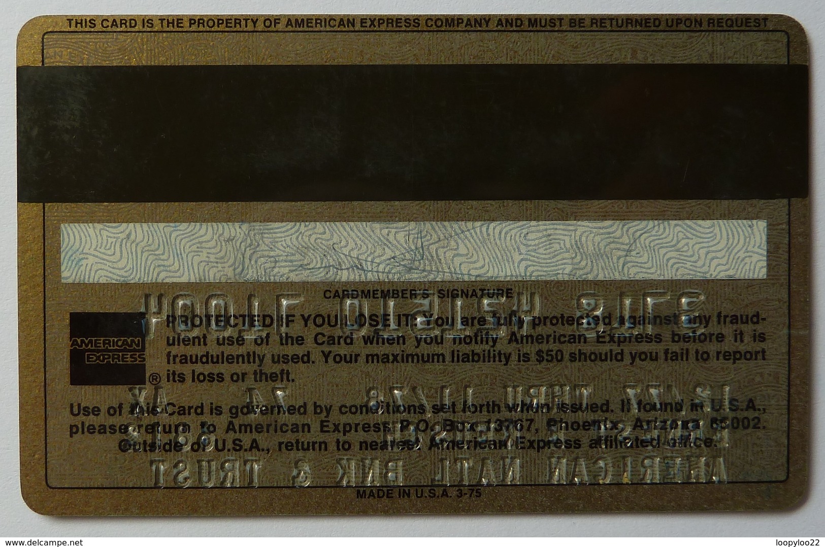 USA - Credit Card - American Express - American National Bank & Trust - Exp 11/78 - Used - Geldkarten (Ablauf Min. 10 Jahre)