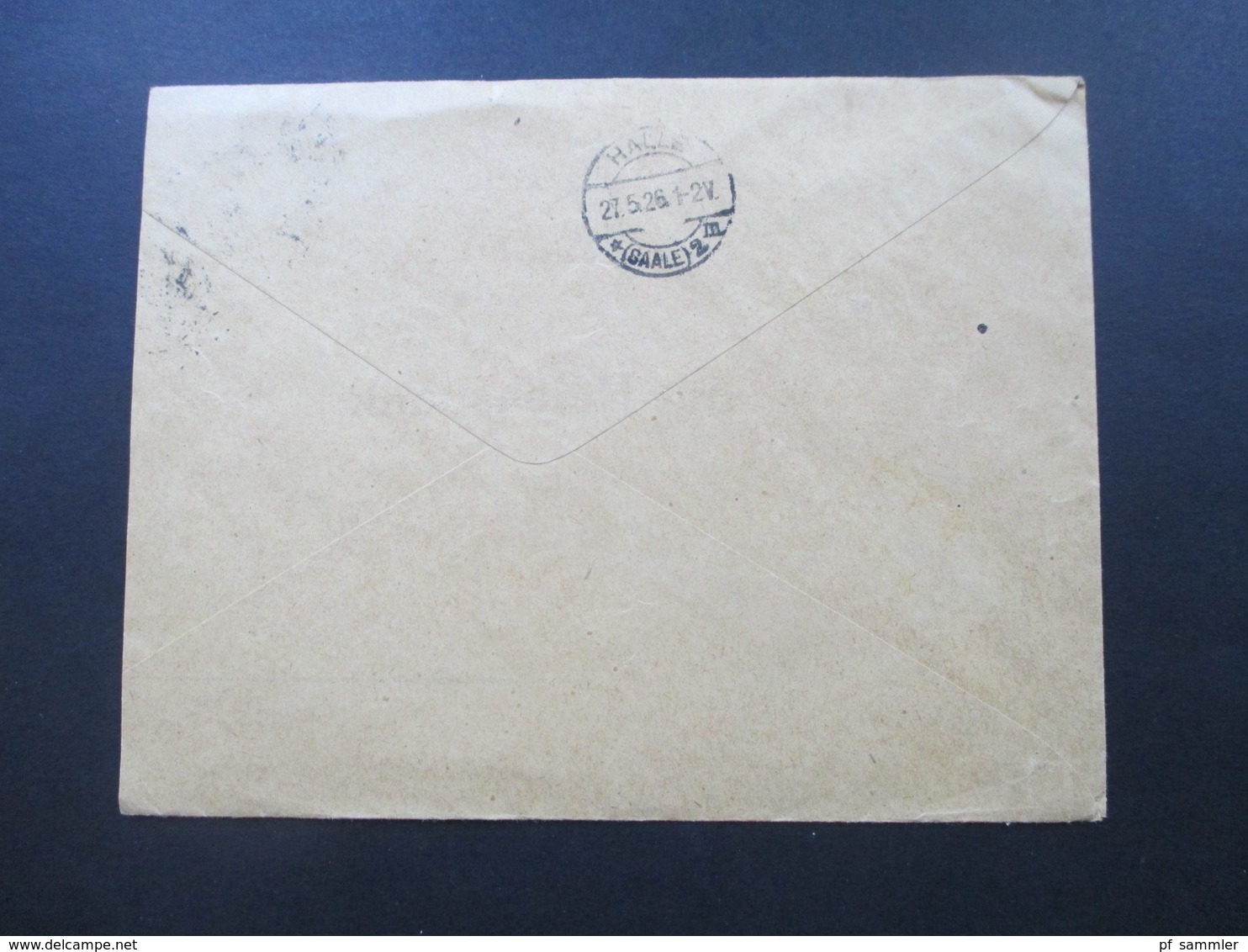 DR 1926 Flugpostmarke Nr. 381 EF Einschreiben An Die Reichsbank In Halle. HNO Arzt Barth über Gera - Briefe U. Dokumente