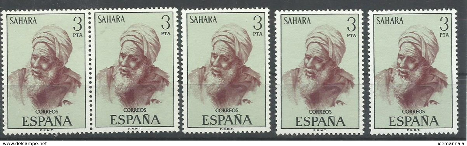 SAHARA EDIFIL  322  (5 SELLOS)    MNH  ** - Sahara Español