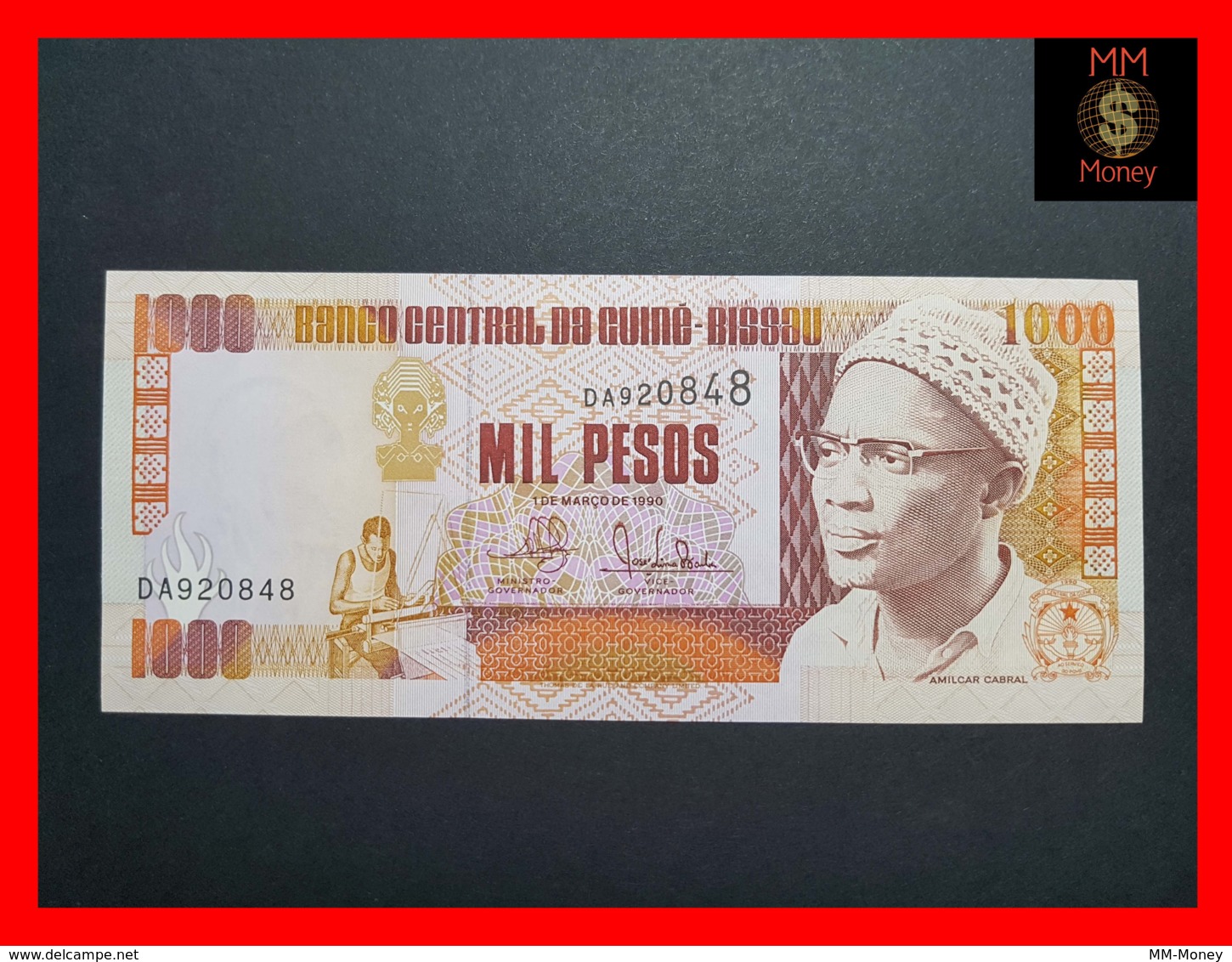 GUINEA BISSAU 1.000  1000 Pesos 1.3.1990  P. 13 A  UNC - Guinea–Bissau