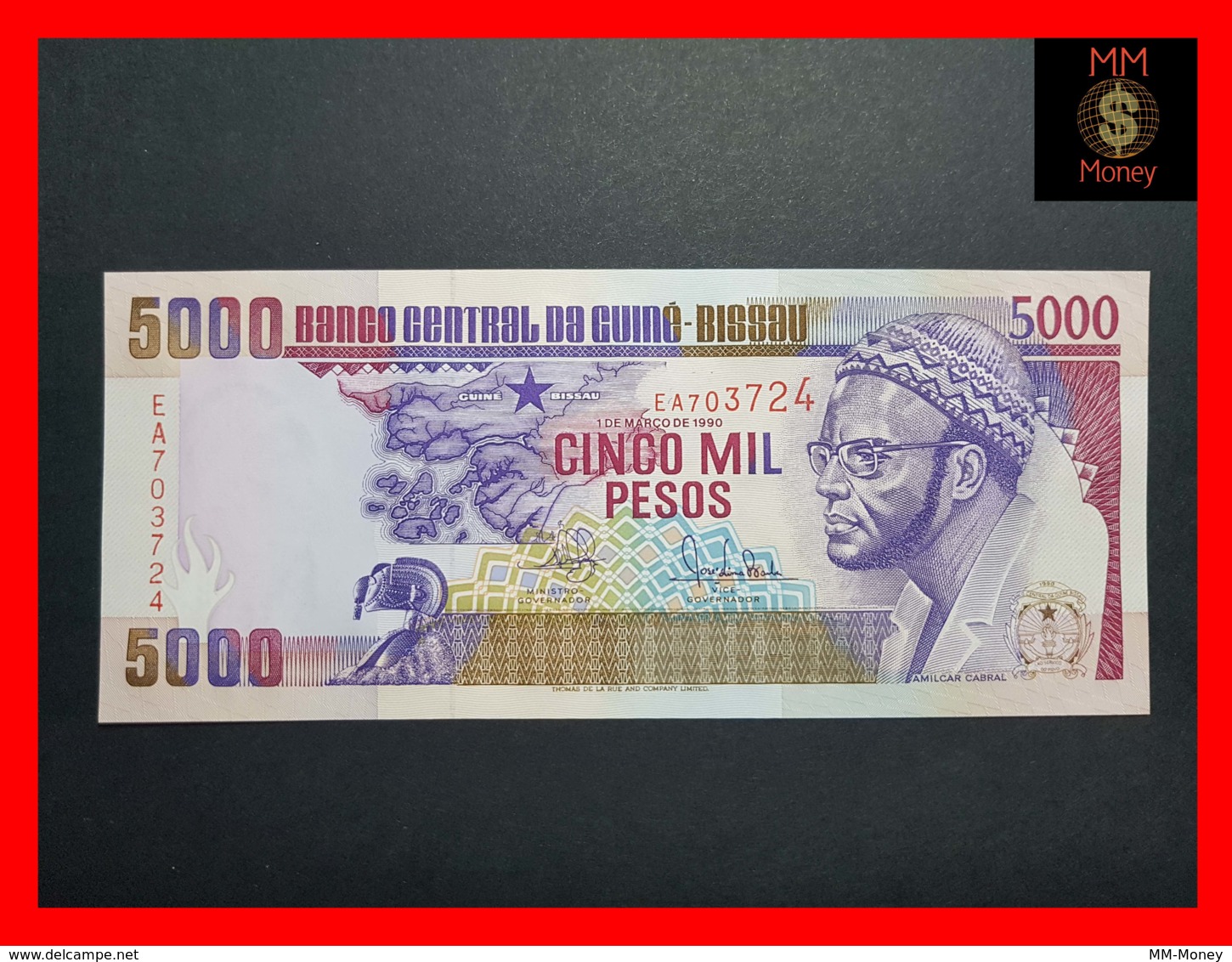 GUINEA BISSAU 5.000  5000 Pesos 1.3.1990  P. 14 A  UNC - Guinee-Bissau