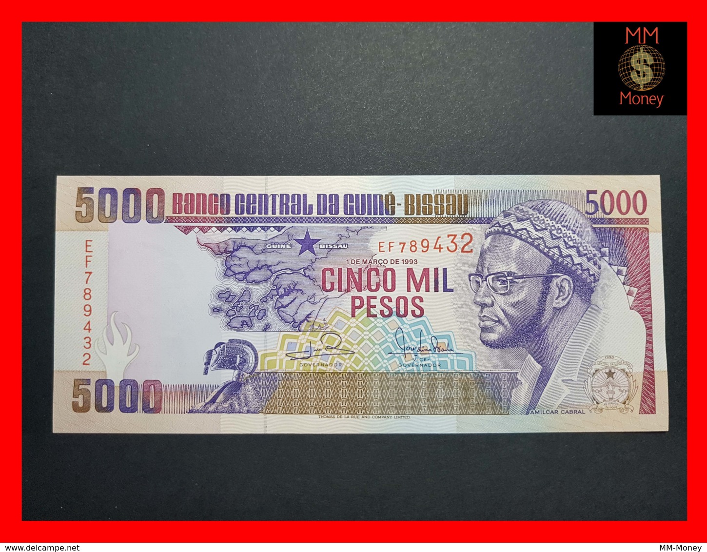 GUINEA BISSAU 5.000  5000 Pesos 1.3.1993  P. 14 B  UNC - Guinee-Bissau