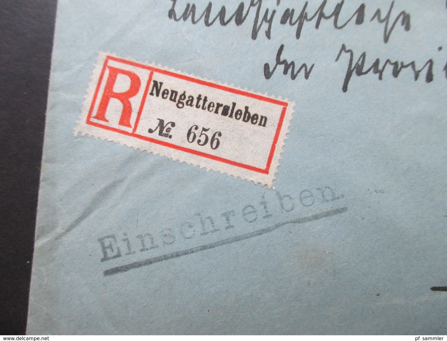 DR 1924 50 Jahre Weltpostverein Nr. 369 MeF Einschreiben Neugattersleben No 656 Gräfl. Von Alvensleben'sches Rentenamt - Briefe U. Dokumente