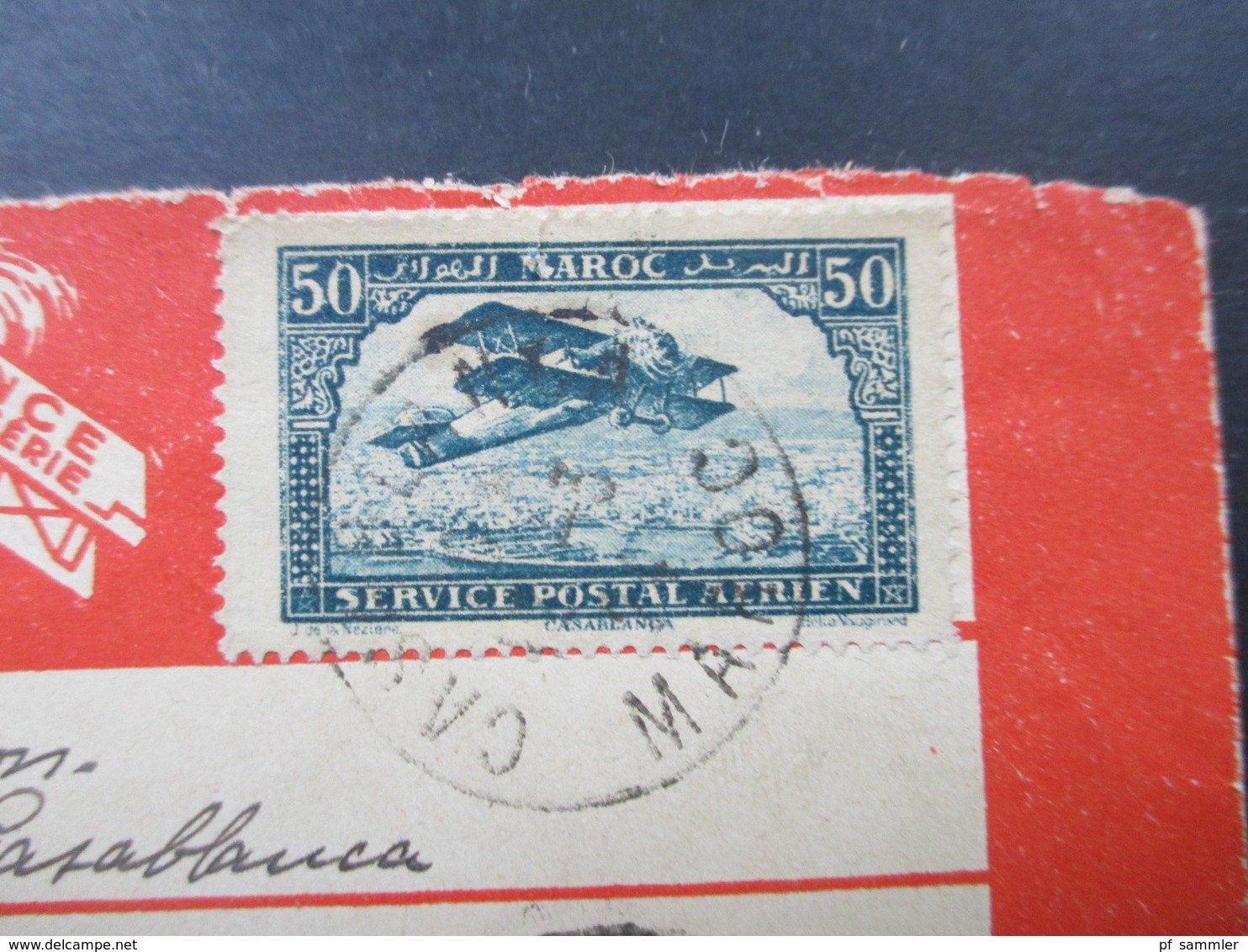 Marokko 1924 Lignes Aeriennes Latecoere France Maroc Algerie Luftpostbeleg Casablanca - Paris Le Vaguemestre - Storia Postale