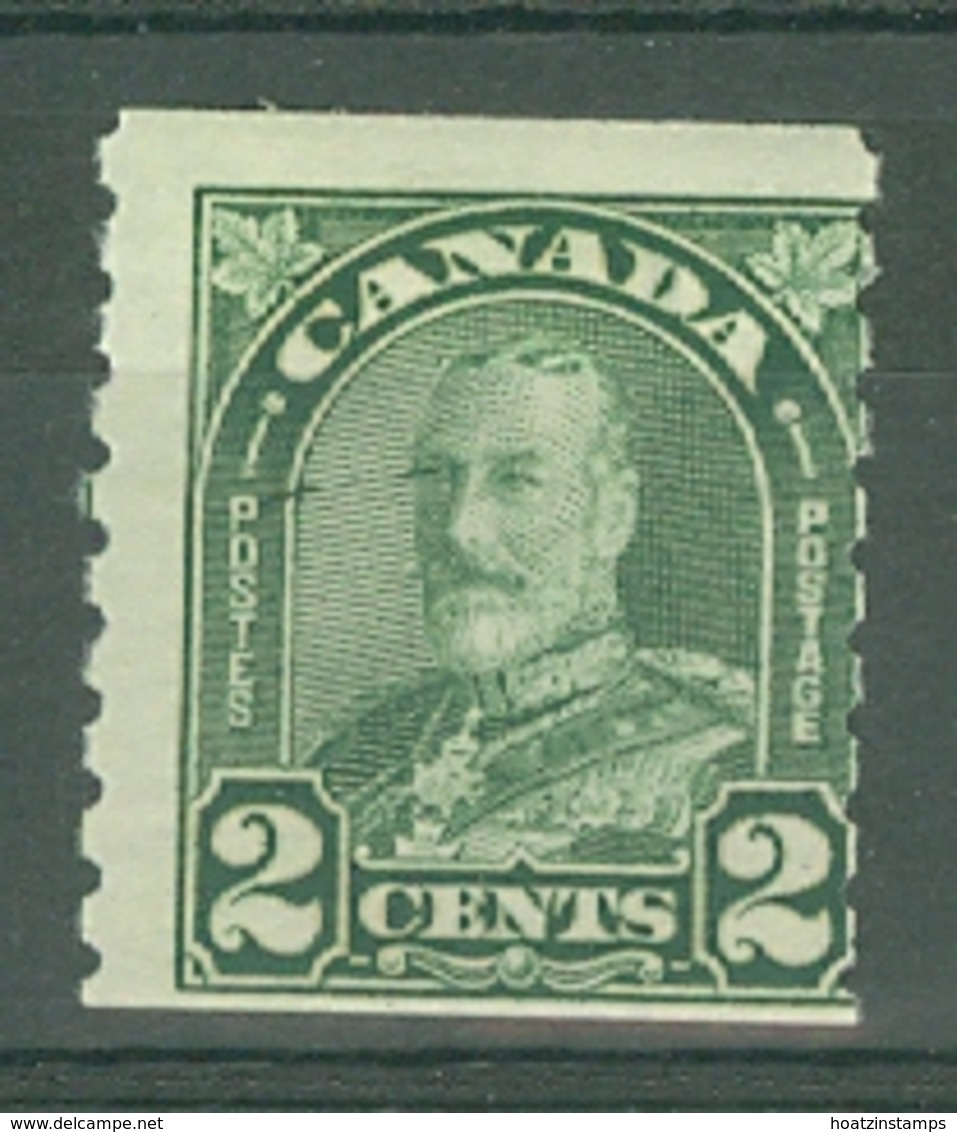 Canada: 1930/31   KGV - Coil   SG306    2c   Green   [Imperf X Perf 8½]   MH - Unused Stamps