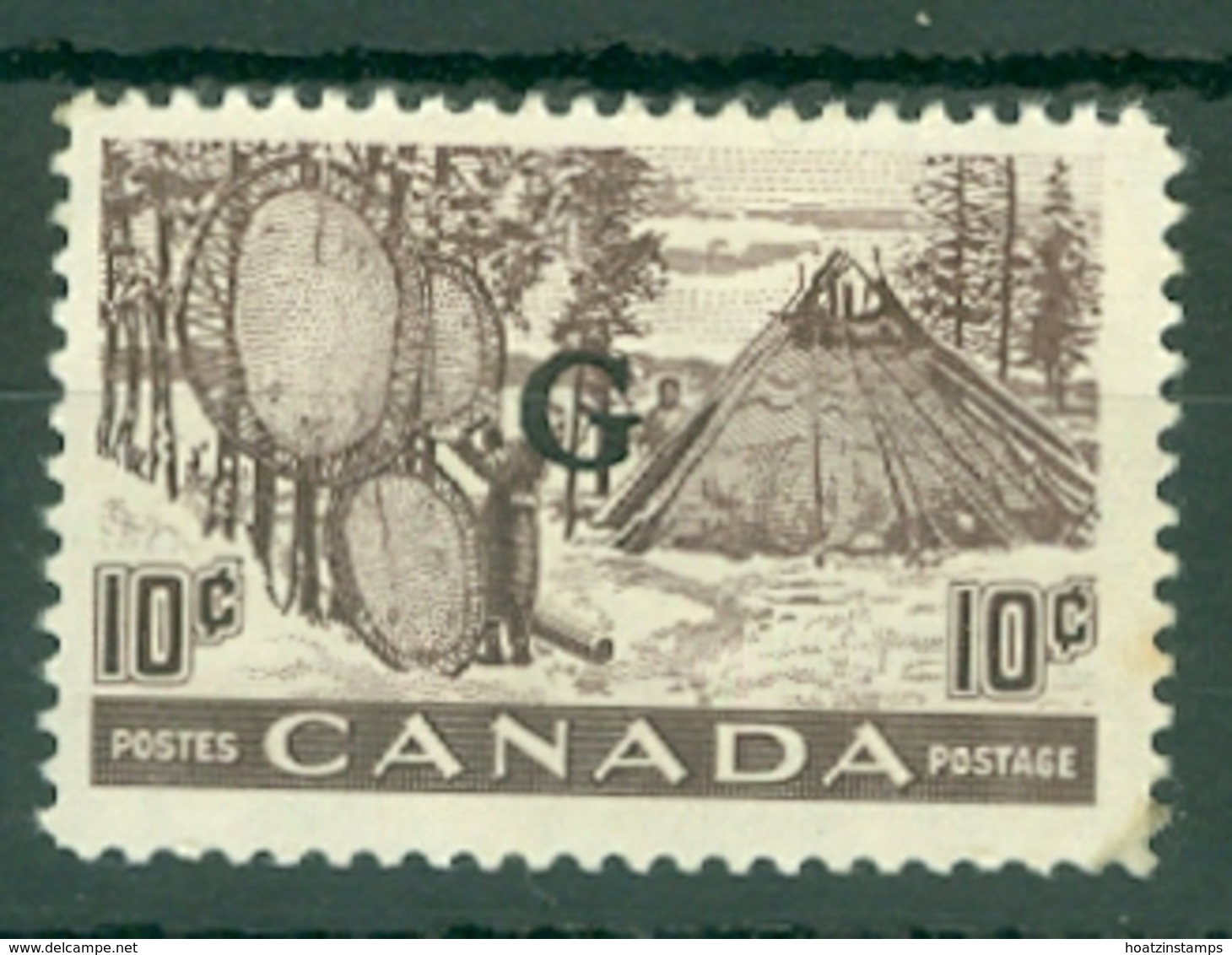 Canada: 1950/51   Official - Pictorial 'G' OVPT   SG O191    10c    MH - Surchargés