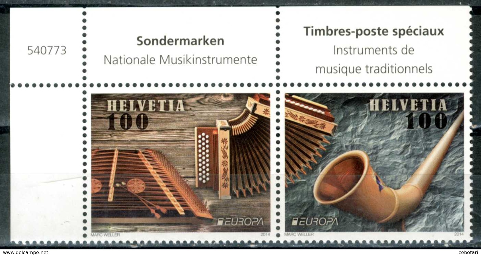 SVIZZERA / HELVETIA 2014** - Europa - Strumenti Musicali  - 2 Val. MNH, Come Da Scansione. - 2014