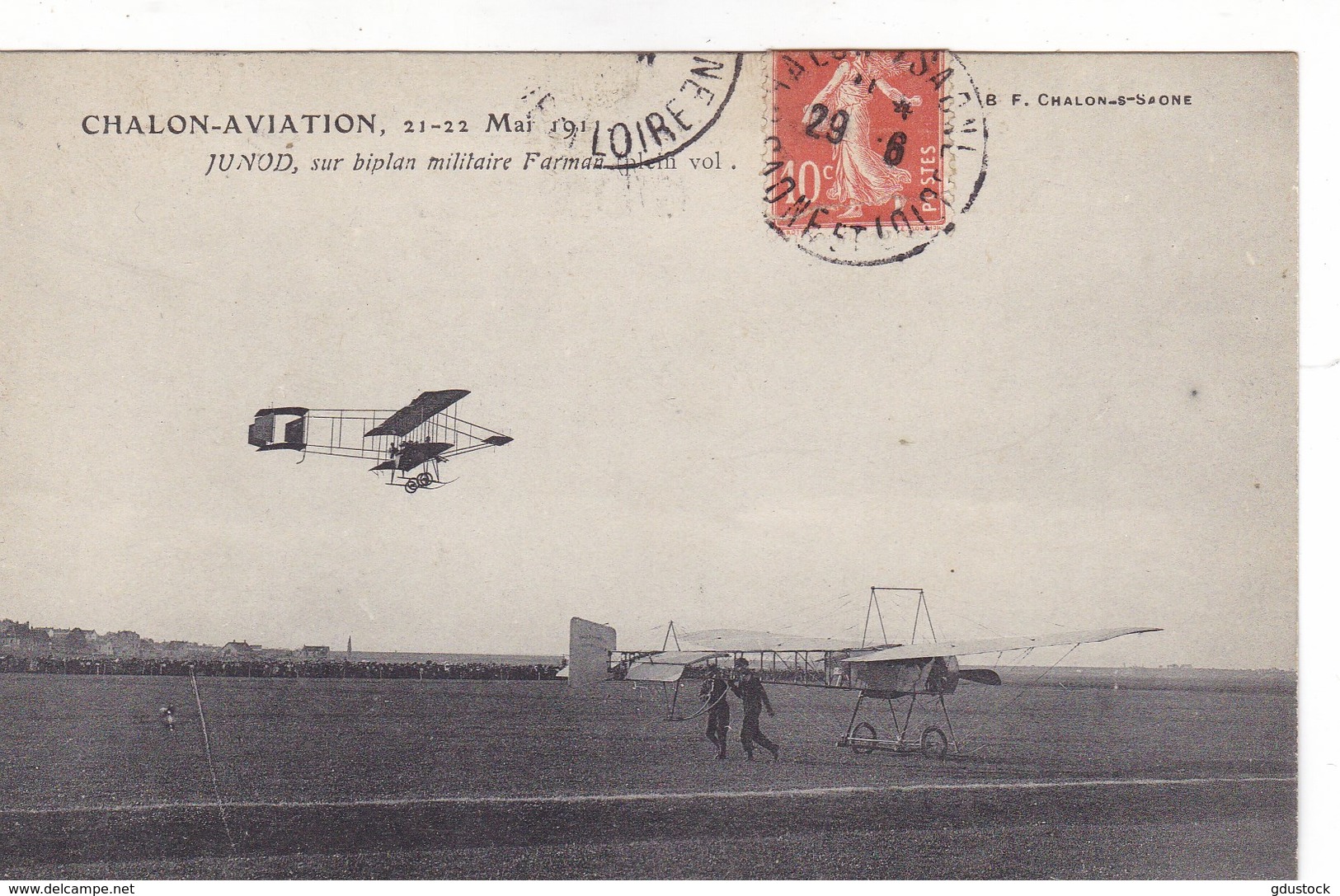 Chalon-Aviation - 21-21 Mai - Junod, Sur Biplan Militaire Farman En Plein Vol - Aviateurs