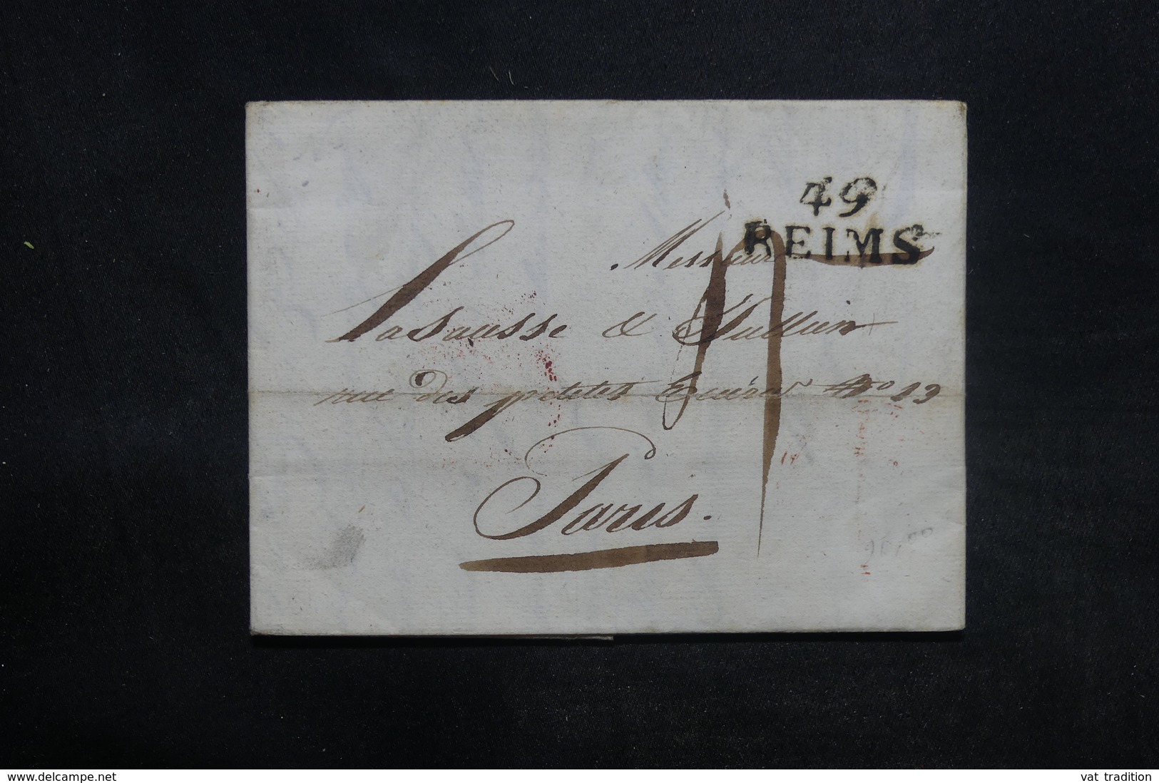 FRANCE - Lettre De Reims Pour Paris En 1827, Marque Postale " 49 Reims " - L 35983 - 1801-1848: Précurseurs XIX