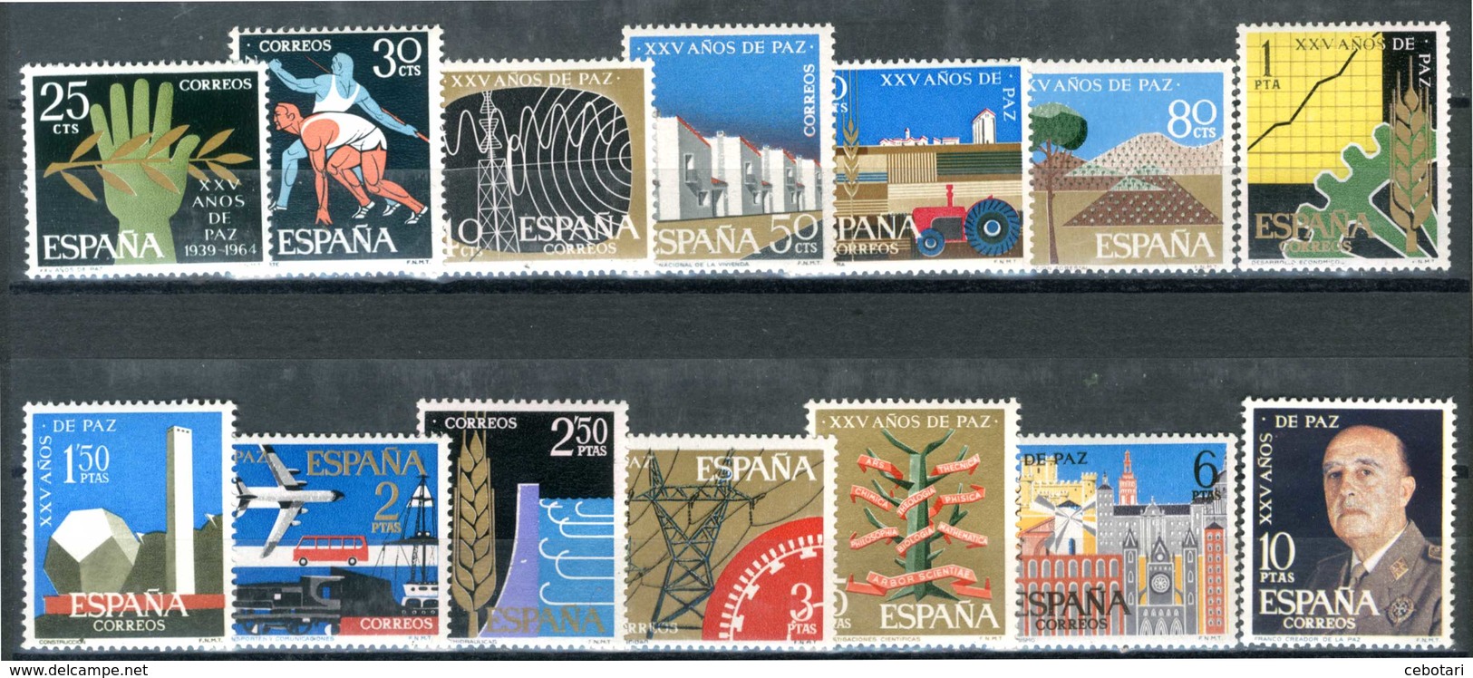 SPAGNA / ESPANA 1964** - XXV Anos De Pax -  14 Val. MNH, Come Da Scansione. - Nuovi