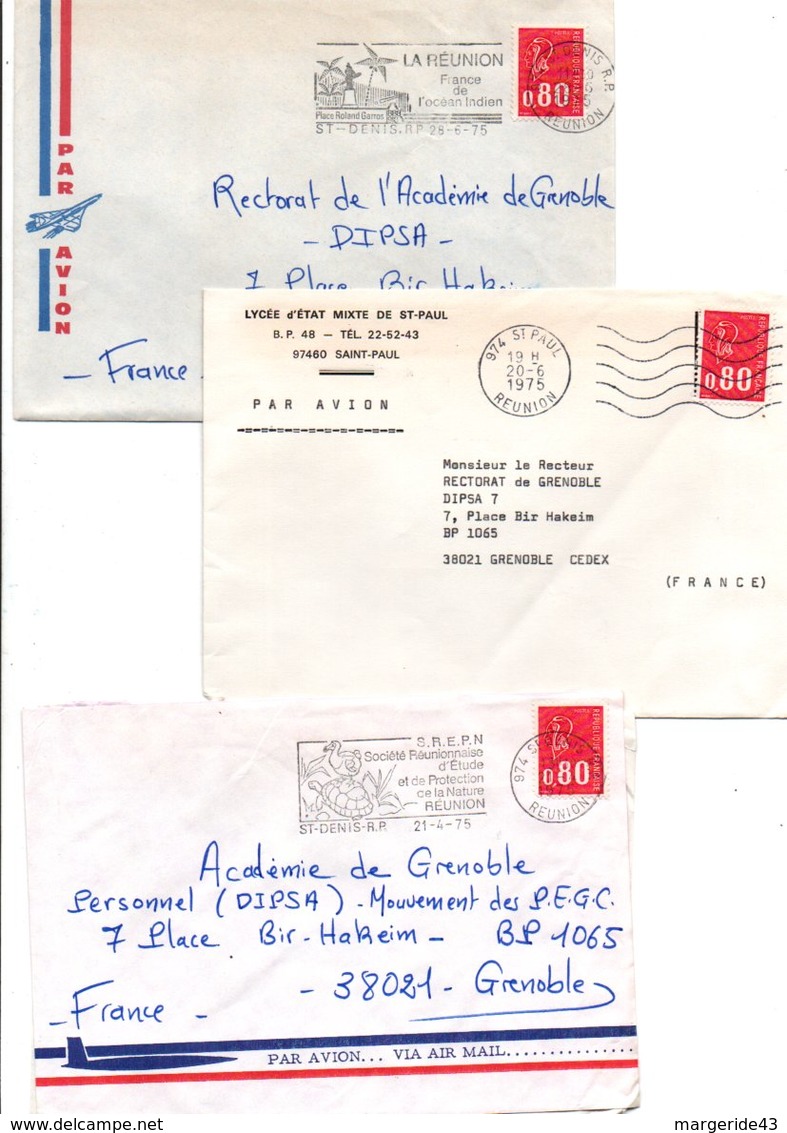 REUNION LOT DE LETTRES DIVERSES POIDS 140 GRAMMES