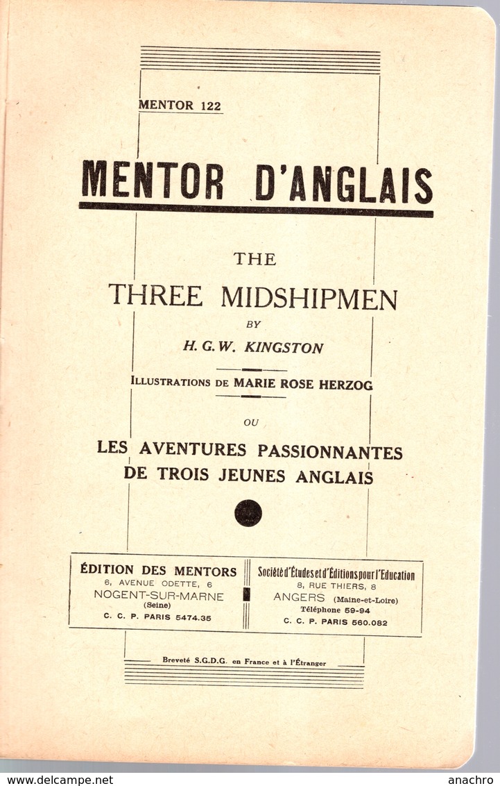 MENTOR D'Anglais Les Aventures Passionnantes De Trois Jeunes Anglais 1950 Illustré - Langue Anglaise/ Grammaire