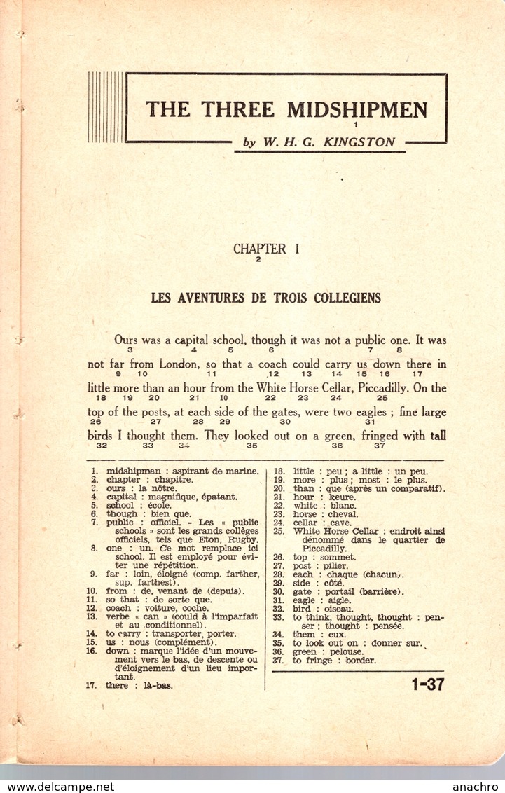 MENTOR D'Anglais Les Aventures Passionnantes De Trois Jeunes Anglais 1950 Illustré - Langue Anglaise/ Grammaire