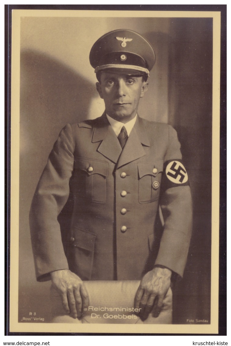 Dt- Reich (008478) Propagandakarte Reichsminister Dr. Goebbels, Ungebraucht Blanco Gestempelt Mit SST Nürnberg Am 3.9.37 - Briefe U. Dokumente