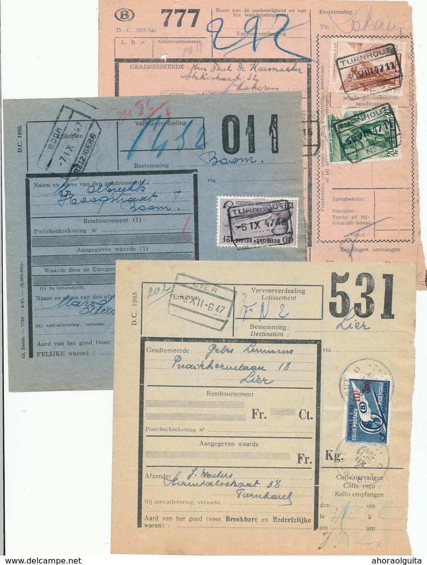 29/460 -- 15 Documents TP Chemin De Fer Gare De TURNHOUT 1936/1981 - Divers Cachets Et Expéditeurs - Other & Unclassified